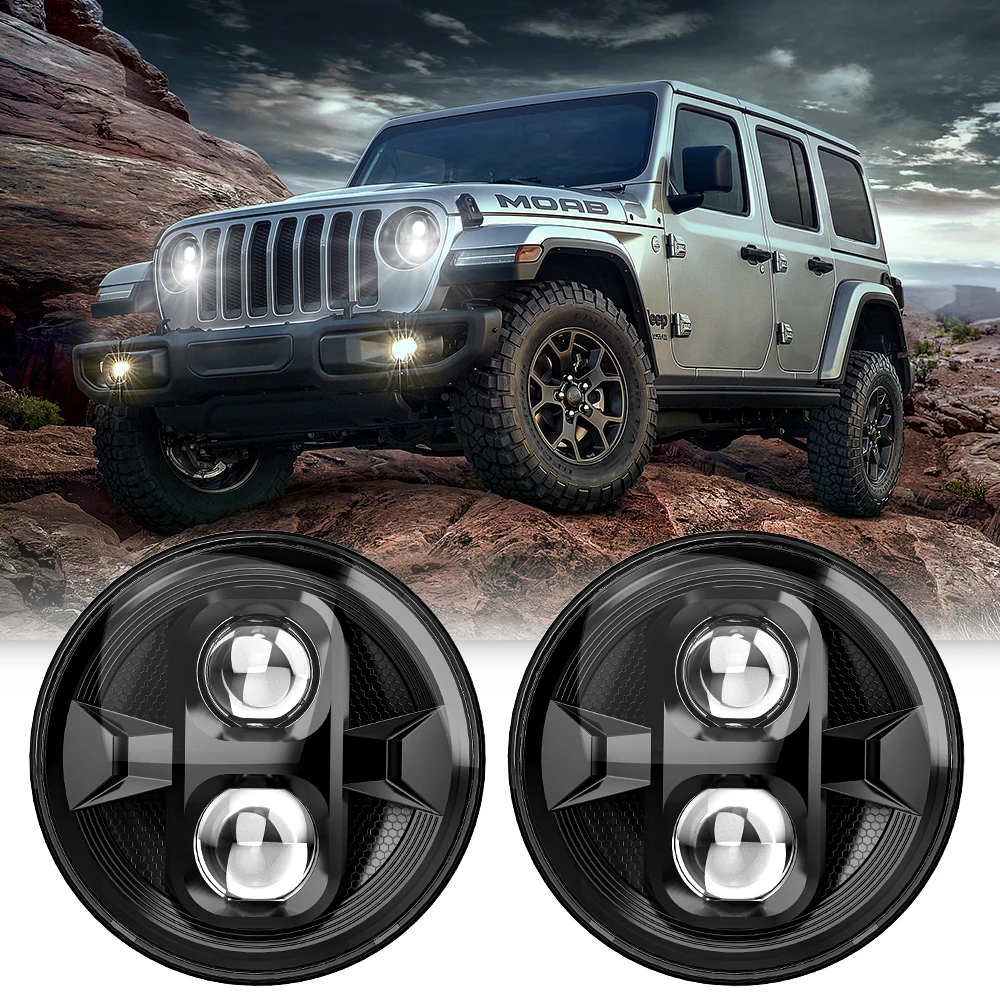 Dot Approved E9 7inch Round Led Headlight 45W 7 inch Car Led Headlight For Jeep Wrangler JK Accessories Led Headlights