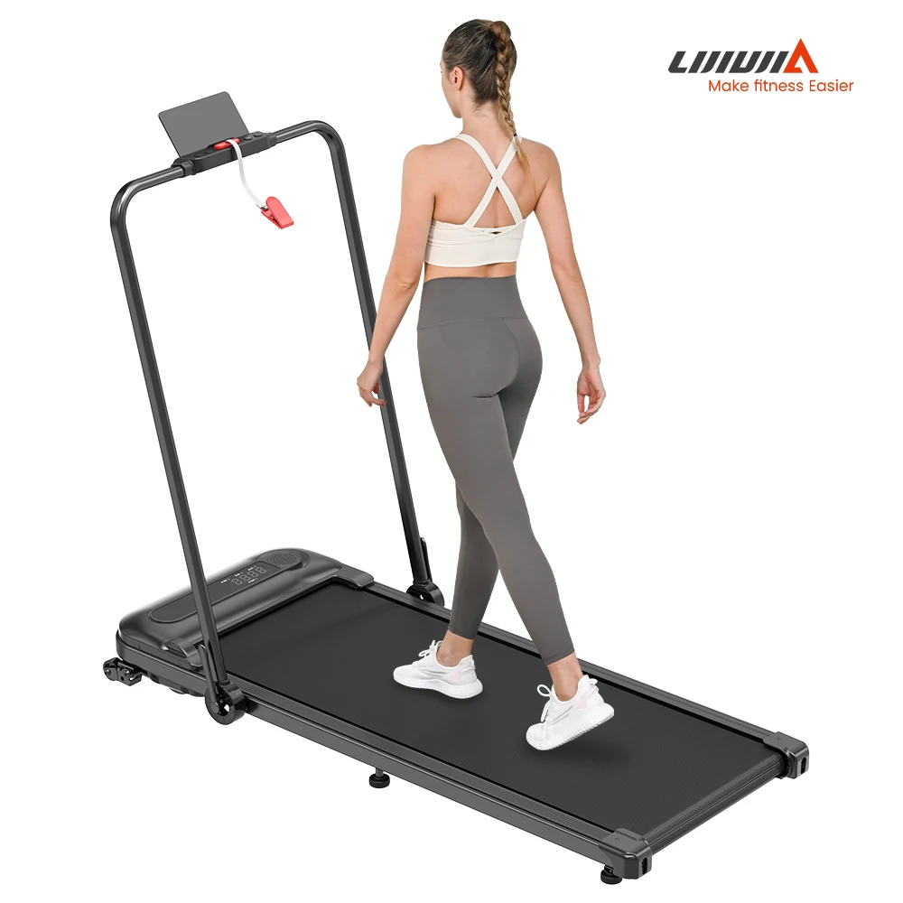 Lijiujia wholesale home use small running machine LED screen folding walking pad with bluetooth speaker