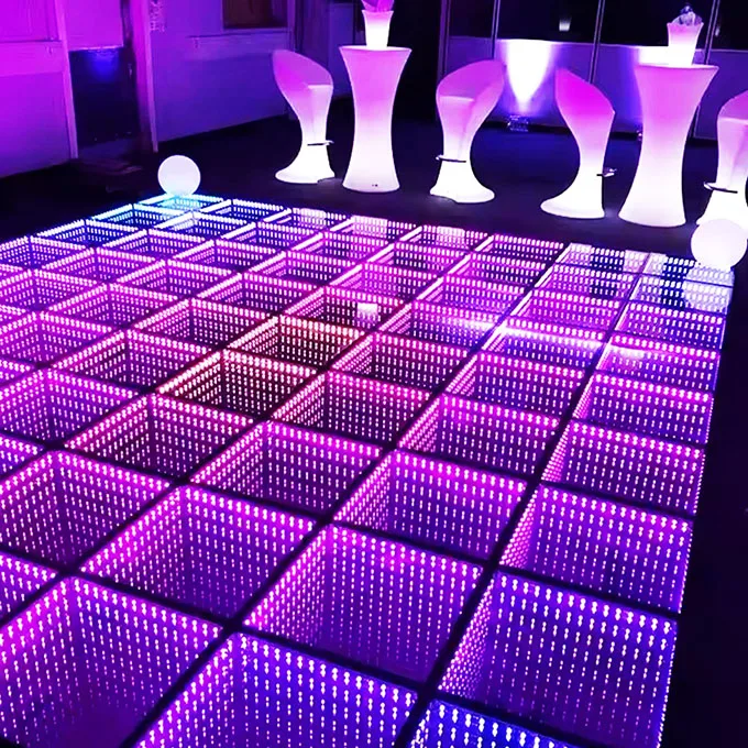 Magnetic Led Floor Dance 3D Mirror Stage Interactive Led Floor Dance for Wedding Party Led Dance Floor Panel For Sale