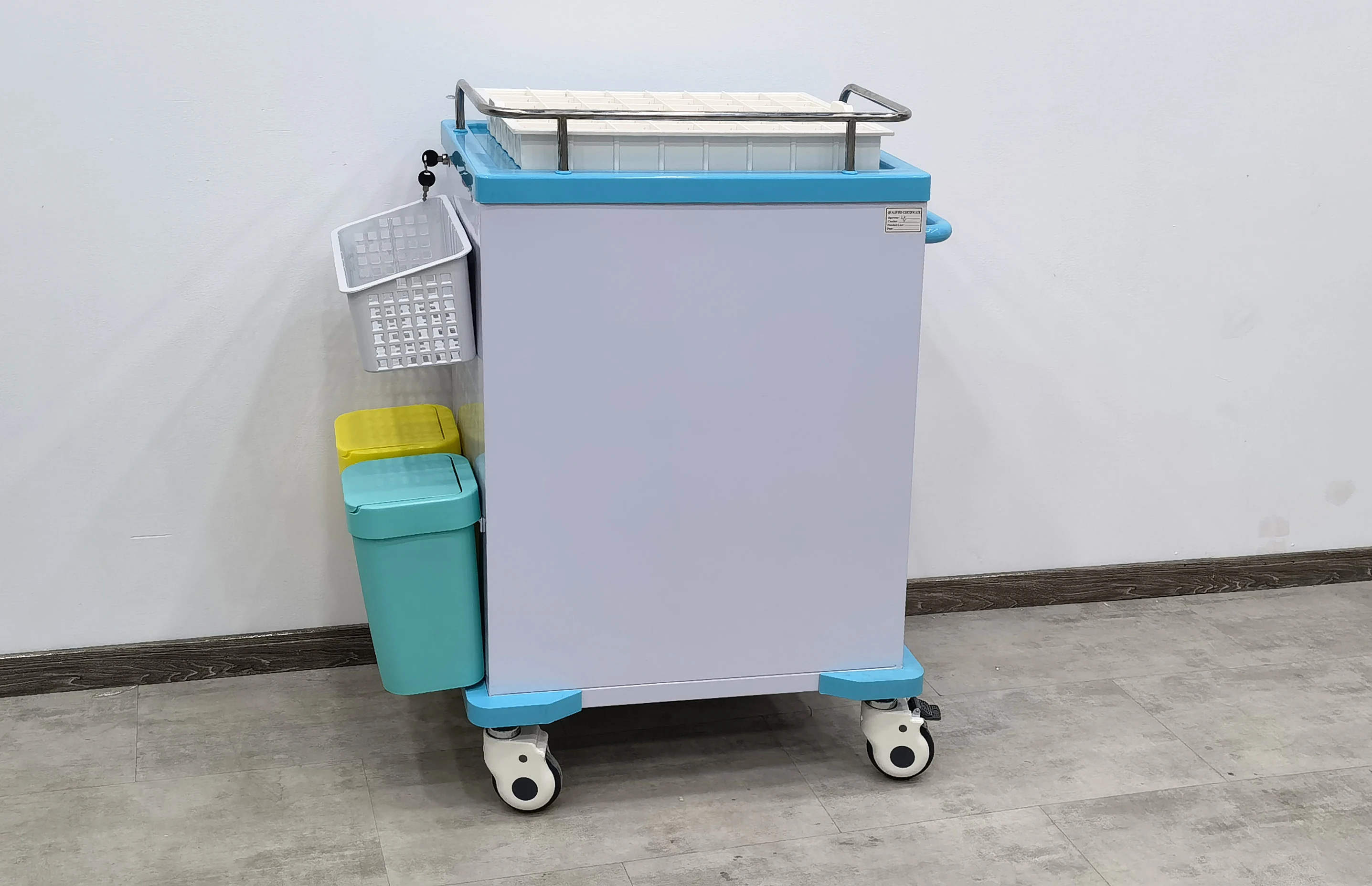 Ginee Medical Abs Plastic Medicine Medical Cart Emergency Treatment Trolley For Clinic Hospital Medical Crash Cart