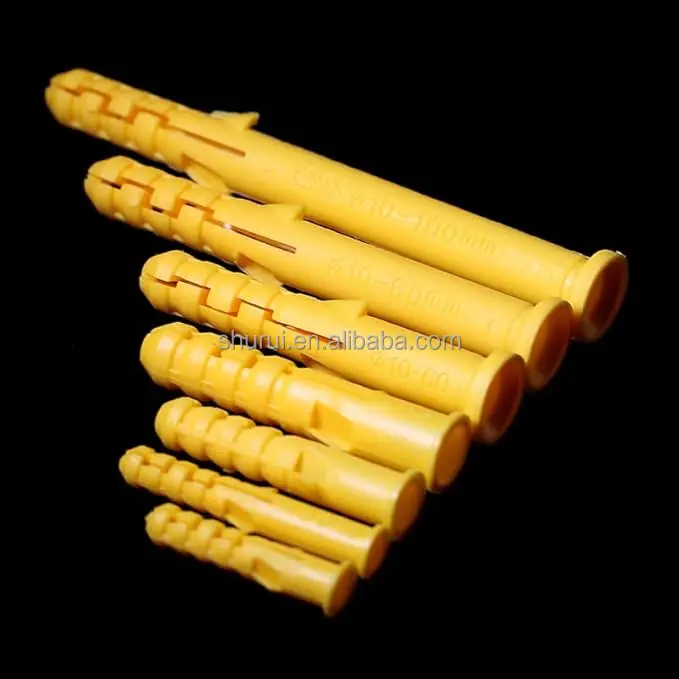Screw Fastener Plastic Anchor Wall Plastic Pipe Nylon Expansion Bolt Plastic Expansion Tube(100pcs)
