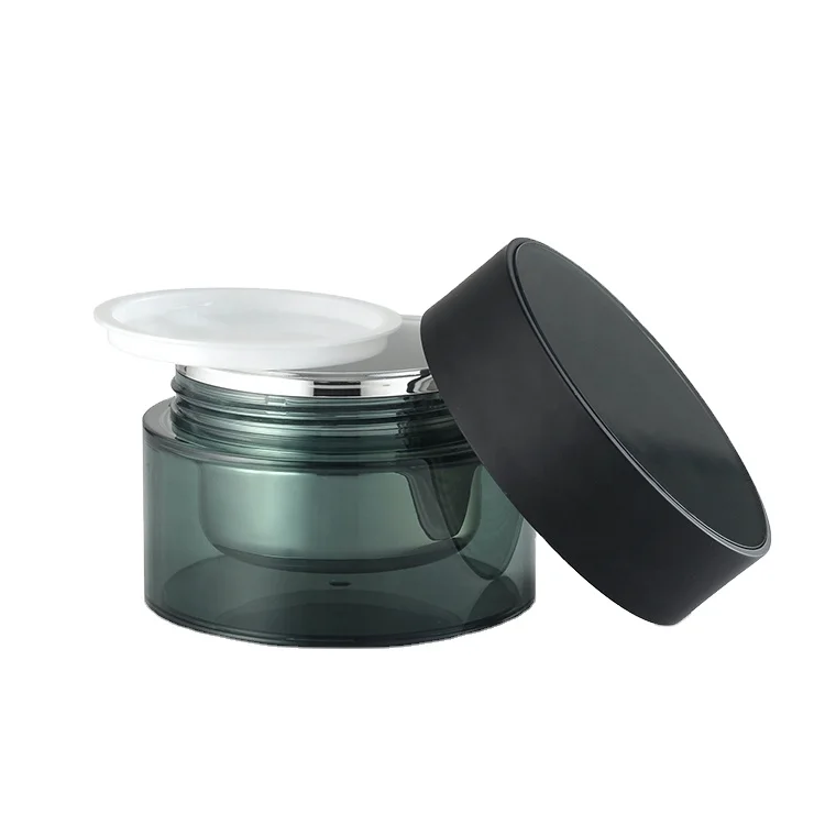 Eco friendly 50ml PMMA plastic cosmetic packaging cream jar for skincare product