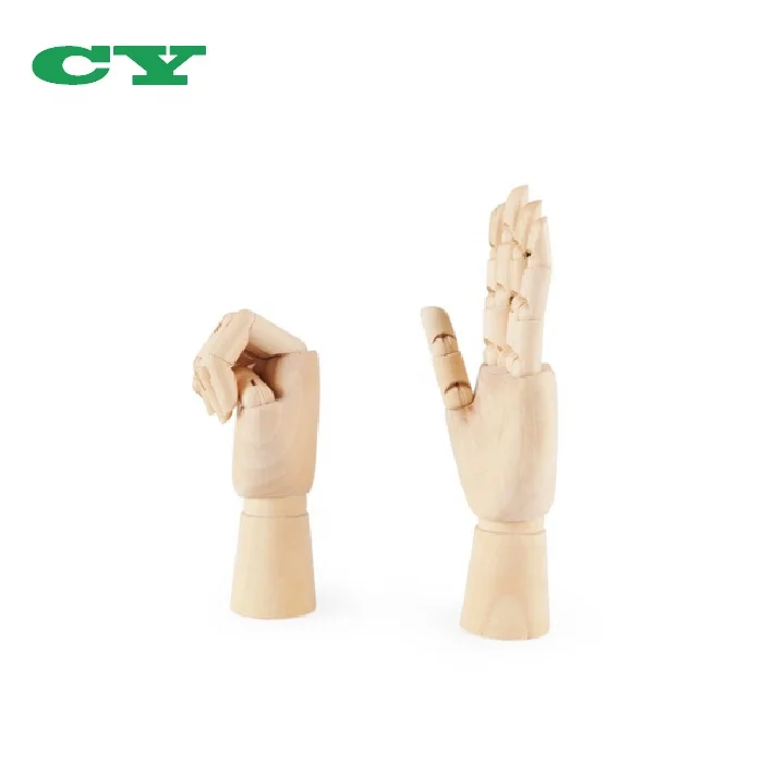 Wooden Sectioned Opposable Articulated Left Right Hand Figure Manikin Hand Model