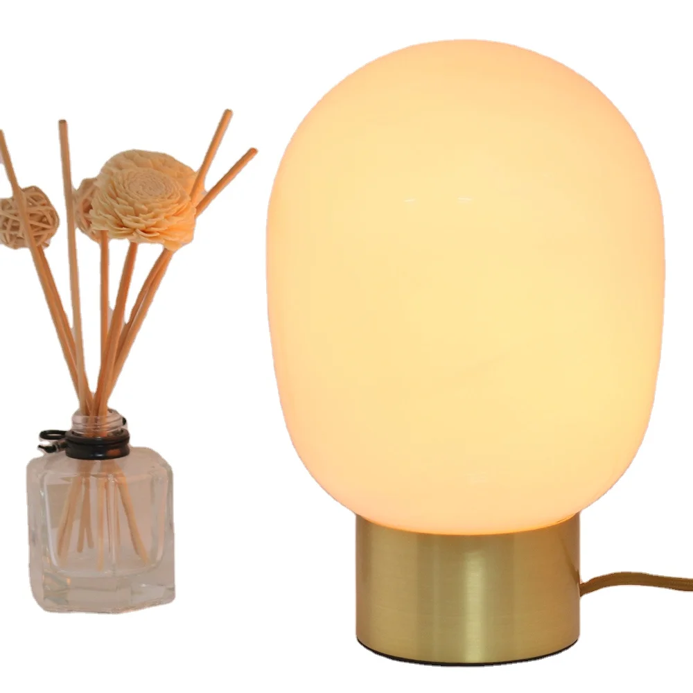 glass lampshade gold table light touch dimmable desk lamp