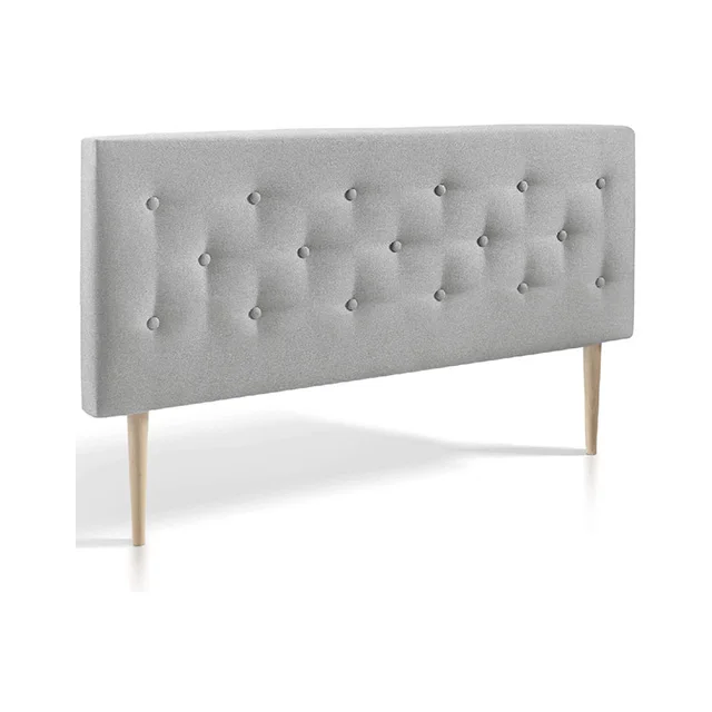 Factory wholesale simple soft bag double bed headboard economic back-to-back fabric natural solid wood foot bed headboard