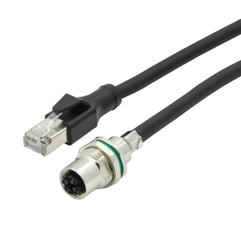 Rigoal M12 Connector RJ45 Cable Joiner M12 8-Pin X-Code Male to RJ45 connector manufacturers