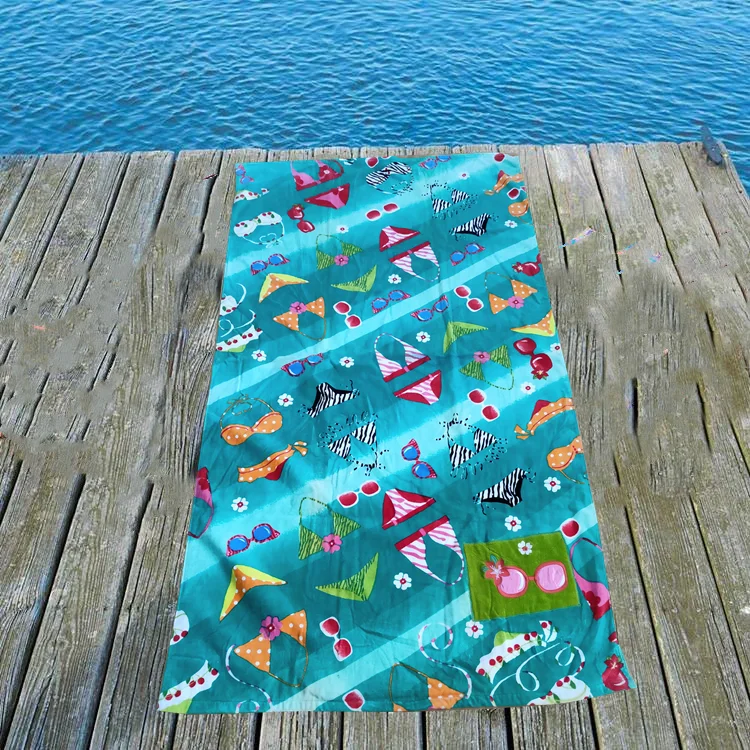 Custom  Recycled Microfiber Suede Printed  Beach Towel Sports Gym Towels With Logo