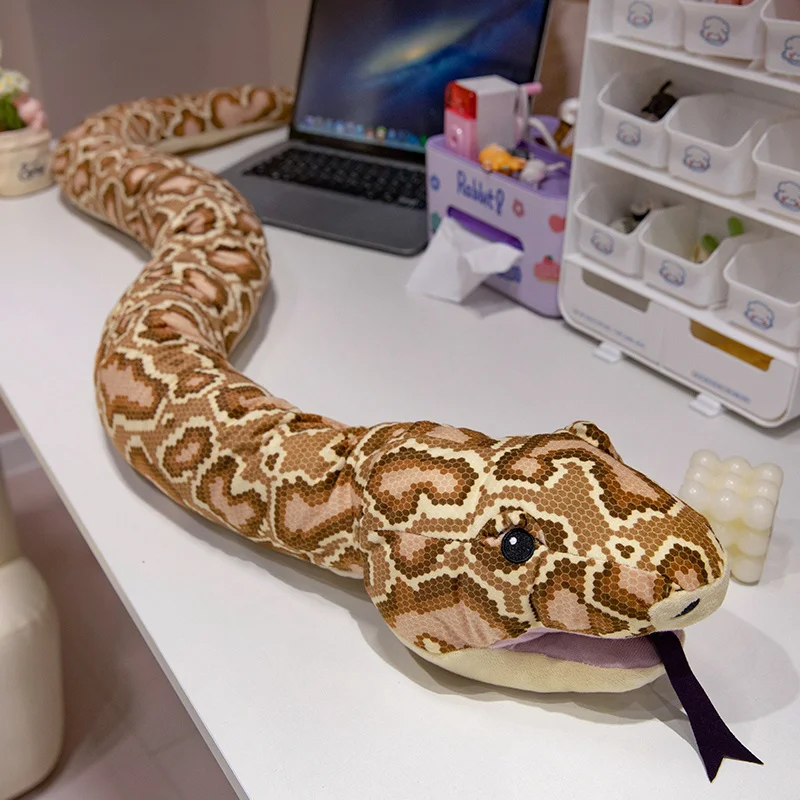 Prank friends children gift simulation animal toys color printed python plush toy 170 cm long snake doll