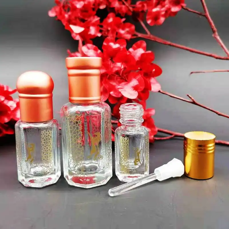 Octagon Essential Bottle Oil Bottles New Star Anise Clear Glass 3ML 6ml 12ml 24ml 60ml 100m Glass Material+stainless Steel