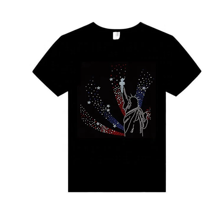 Factory High quality USA Flag strass hotfix rhinestone motif