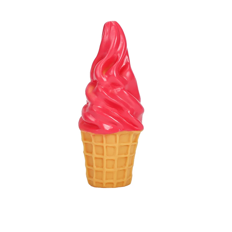 Custom Pet Products Colorful Squeaky Puppy Chew Toy Durable Soft PVC Ice Cream Cone Squeaky Dog Toy