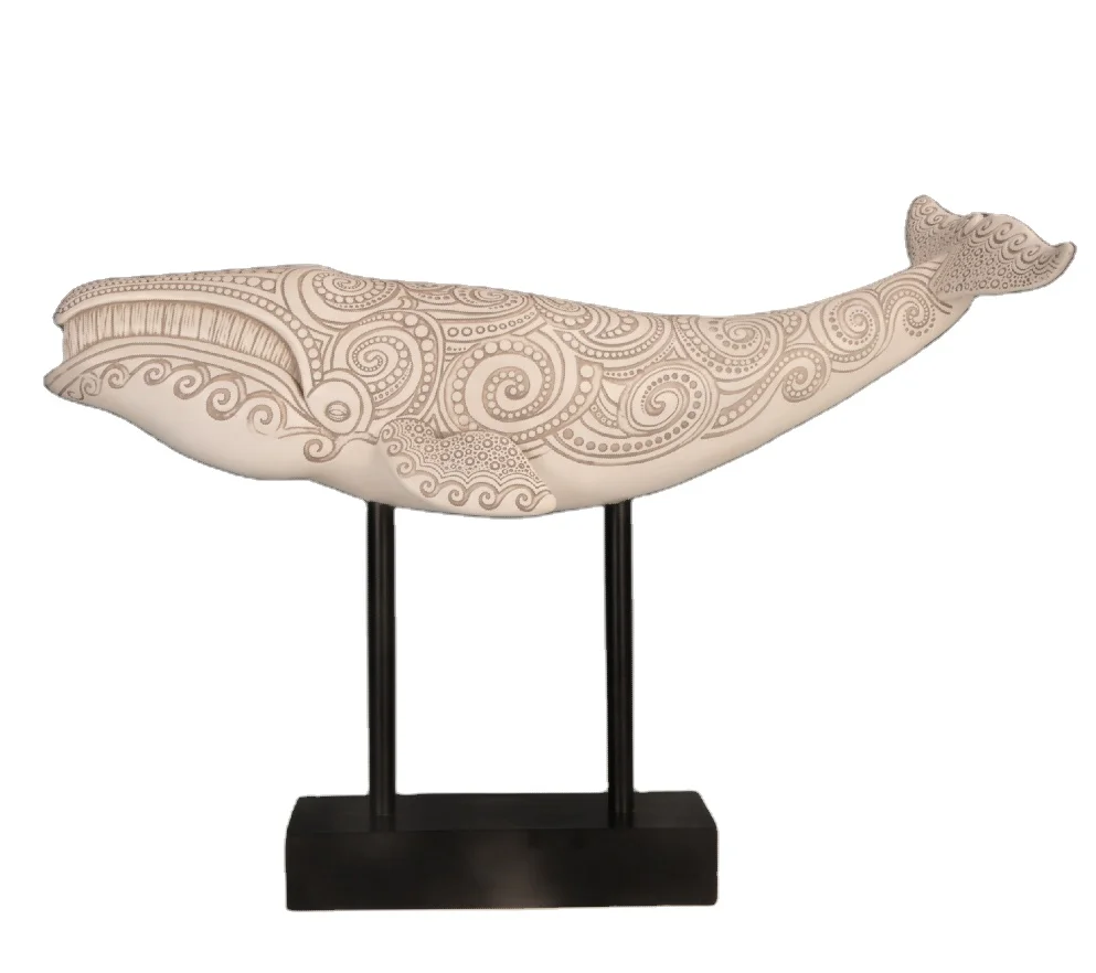 Hot Sale Resin home decorations ocean resin craft & gifts figurines whale fish sculptural statues