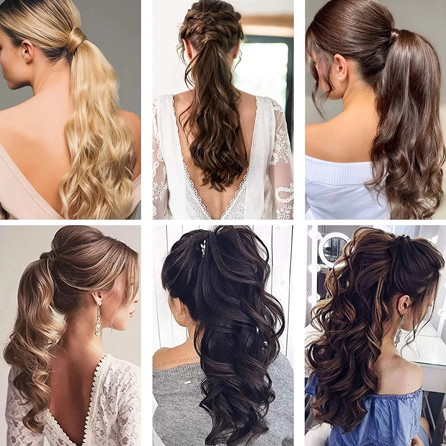 Red Wrap Around Ponytail Clip in Curly Wavy Hair Extensions Synthetic Clip on Hairpiece Ponytail Extension for Women