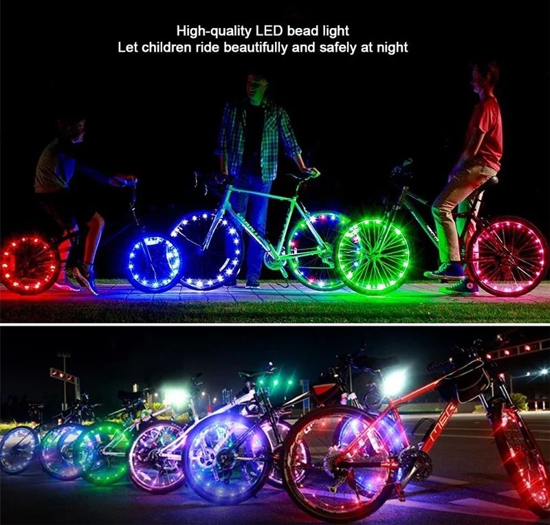Waterproof Bright Bicycle Tire Lights Strip Safety Spoke Lights LED Bike Wheel Light