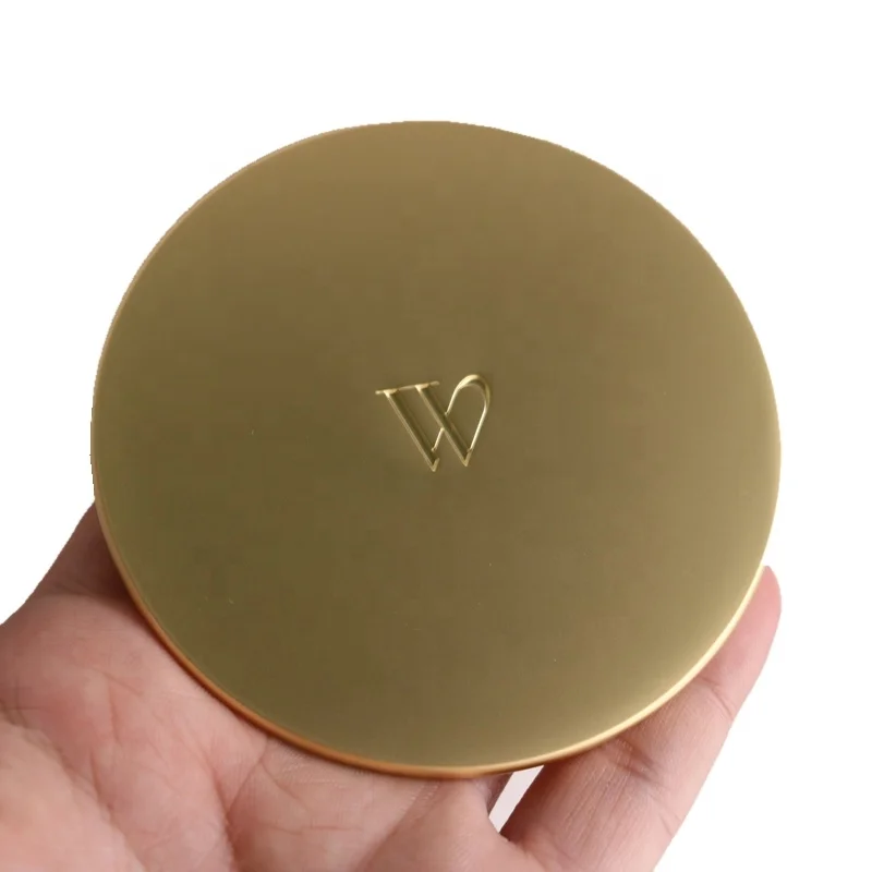 High quality custom engrave logo matte gold color metal zinc alloy glass candle lid candle cover for candle jar