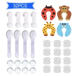 32pcs Baby safety kit  baby gift set home safe door stopper cabinet lock corner guard starter kids safety,baby  lock