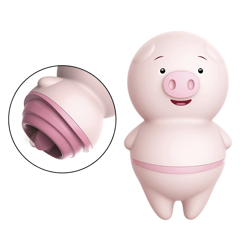 Vibro Female Masturbator Clitoris Stimulator Nipple Massager Cute Pig Tongue Licking Vibrator Sex Toys for Woman 6 Modes
