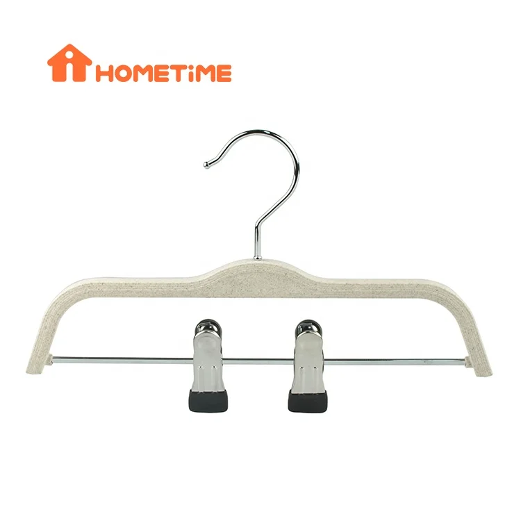 Customized Retail Non Slip Clips Bottom Pant Hanger Recycle Standard Plastic Baby Kids Clips Hangers With Logo