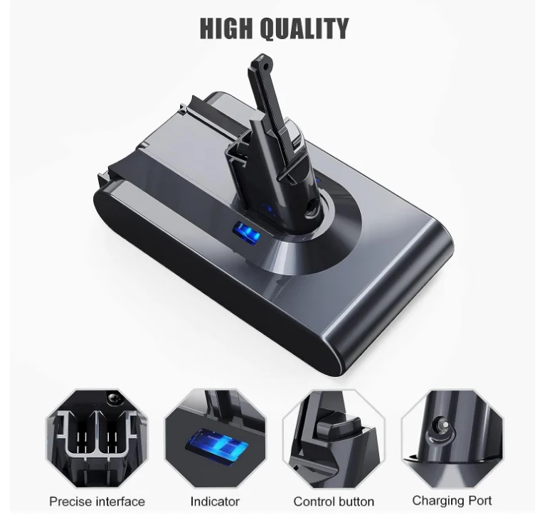 V8 Replacement Battery 21.6V - Compatible with V8 Animal V8 Absolute V8 Fluffy V8 Motorhead V8 Carbon Fiber Cord-Free