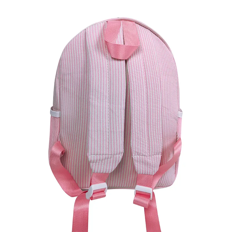 Embroidered Customized Kindergarten Kids Seersucker Mini Toddler Backpack