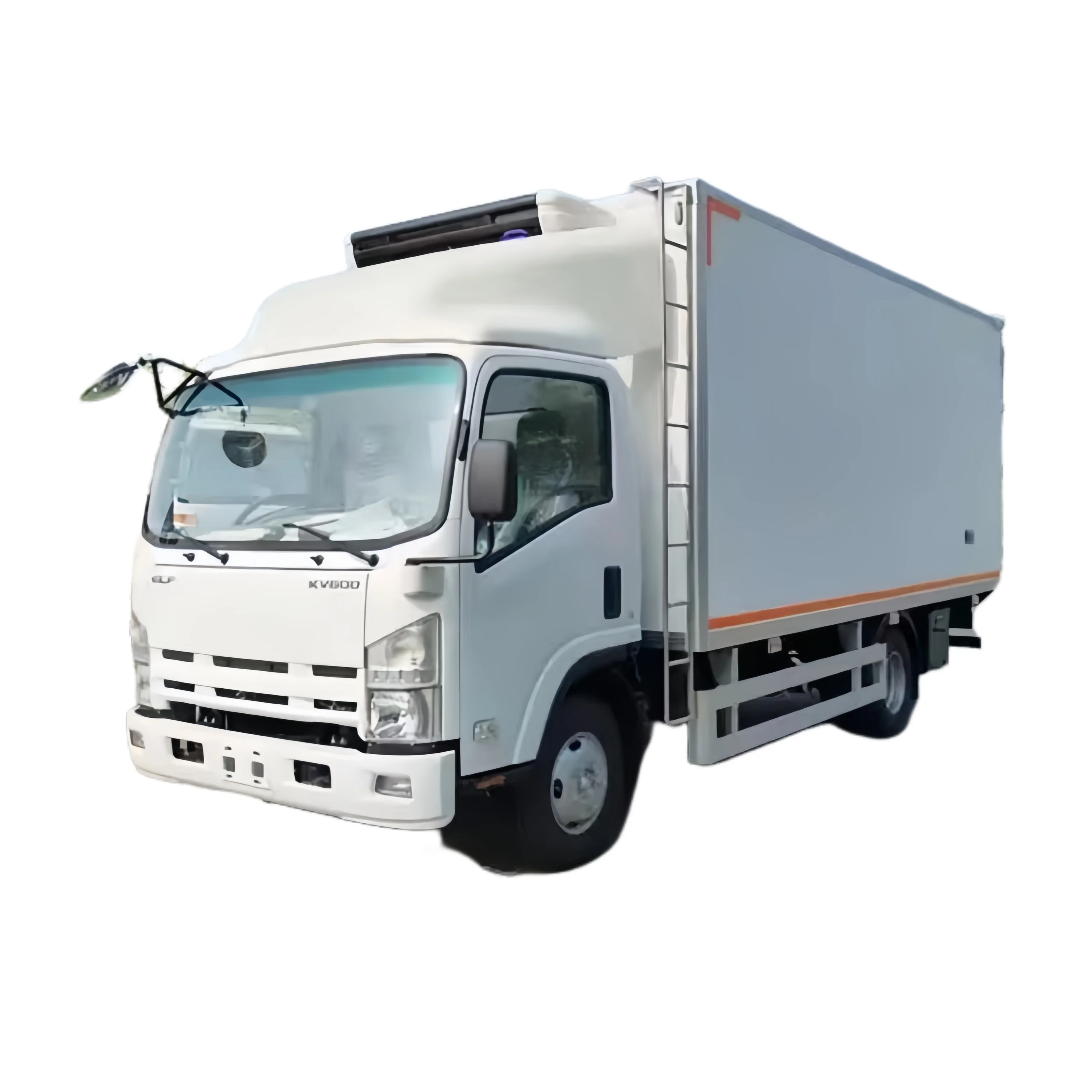Isuzu ELF refrigerated truck and 1 ton hydraulic lifting platform freezer transportation 5 tons vegetables  fruits milk egg food