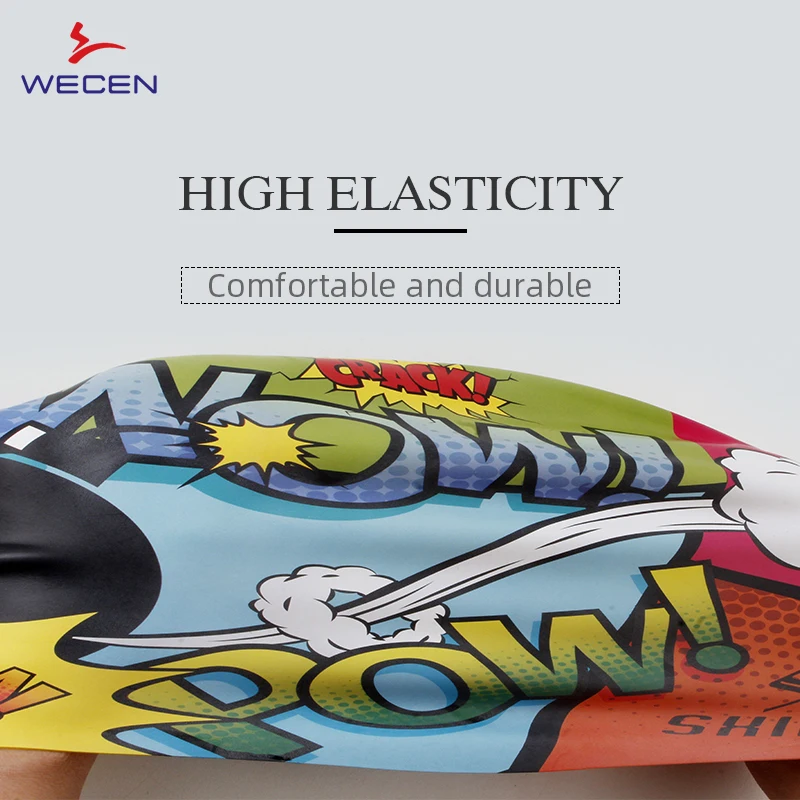 Bestselling 100% Environmental Silicone Custom Print Swim Cap for Adult Chlorine Resistant Adult Silicone Swim Cap