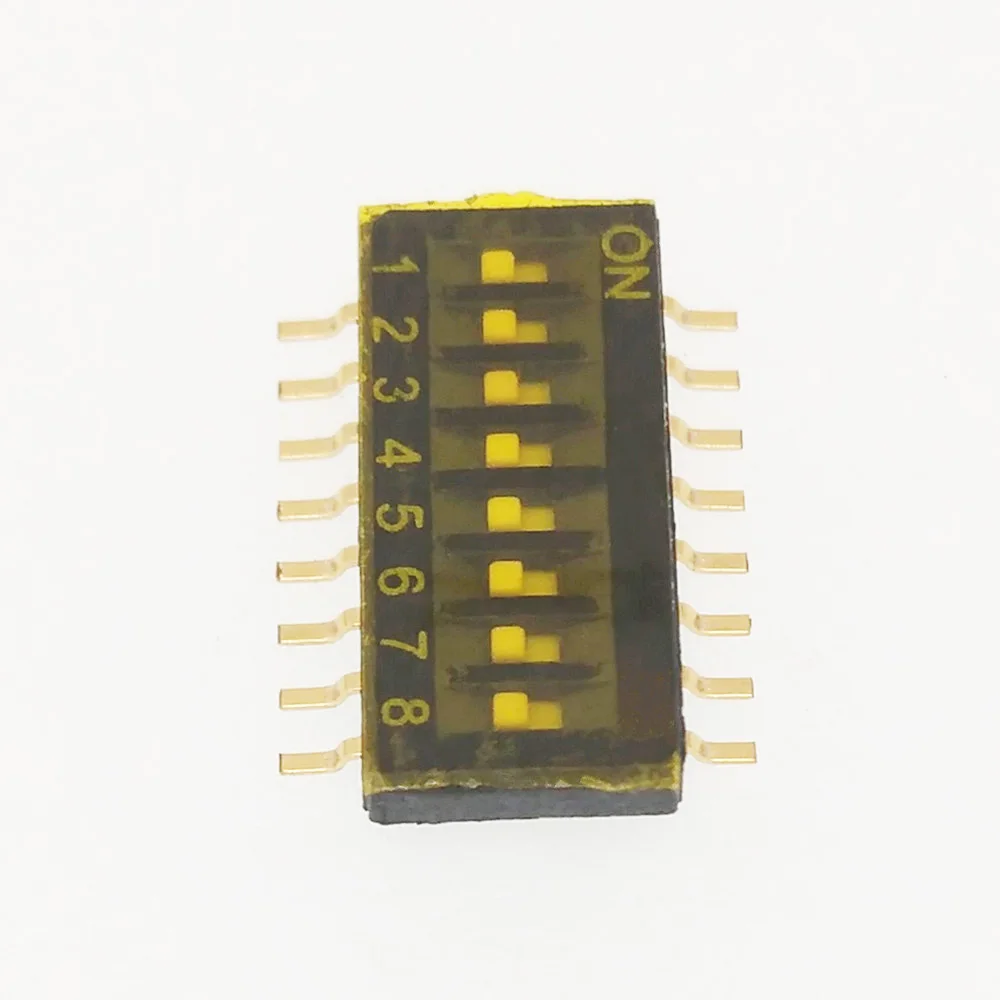  TDA08HOSB1 = HDS08TR скользящая Поверхностная поверхность 8 позиций Dip-переключатель половинная лента