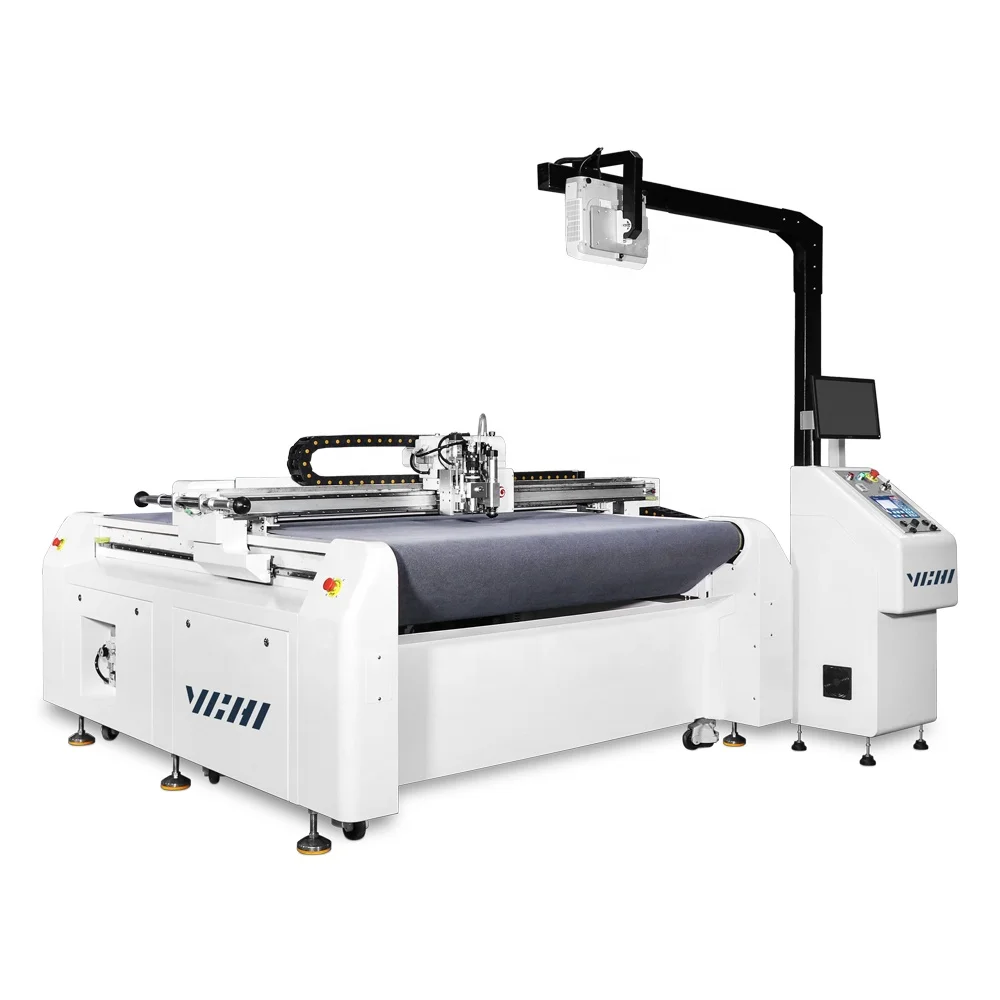 CNC autmti digital fixed oscillating knife die top layer leather double paper box aramid cloth automatic contour cutting machine