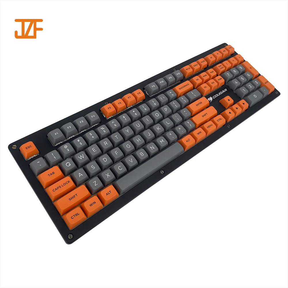 20% Discount Gray Orange  OEM Profile 87 Key 61 104 Doubleshot PBT Personalized Backlit GMK Keycaps for Mechanical Keyboard