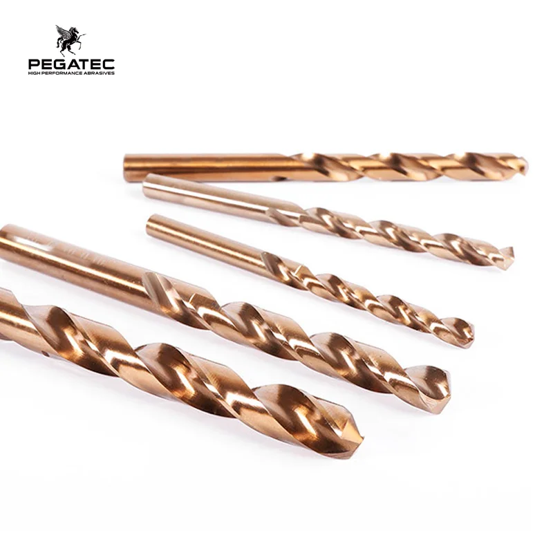 PEGATEC Abrasive Tools High Speed Steel Titanium Twist Drill Bit Hex Shank for Wood Plastic Aluminum Alloy
