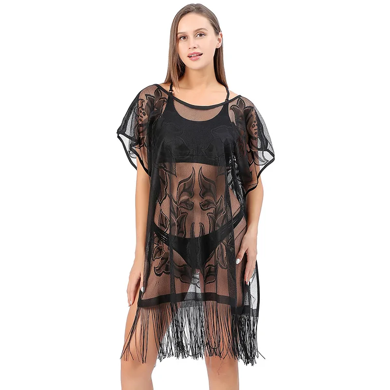 Sexy Bikini Lace Cover-ups Summer Beach Dress Elegant Women Beach Wear Swim Suit Cover