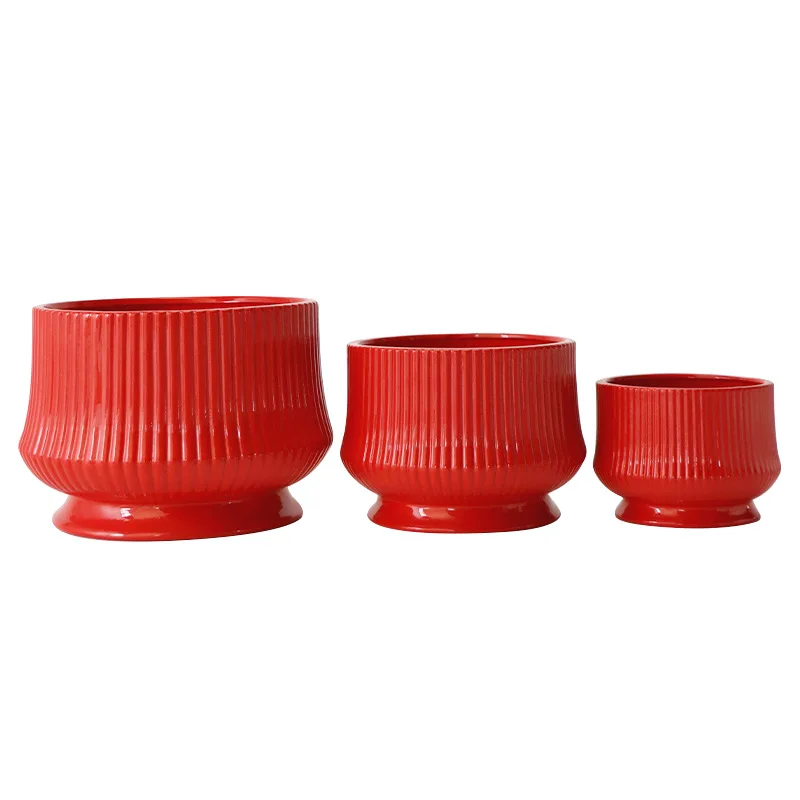 Nordic Wind Ceramic Flower Pot Creative Simple Luxury Design for Fleshy Cactus & Orchid Shallow Garden Hanging Pot Wholesale