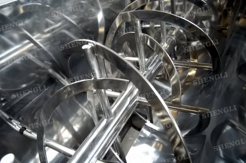 plastic powder flour mixer machines spiral mixer with liquid spraying and heating