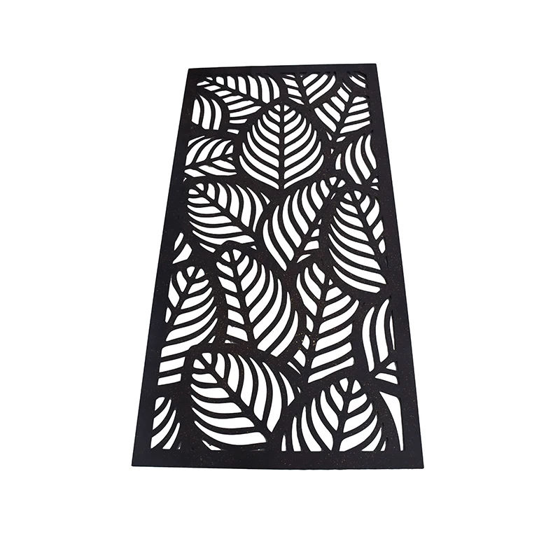 Wall Decor with Rectangle Frame Metal Leaves Wall Art Wall Sculpture with Rustic Brown Color