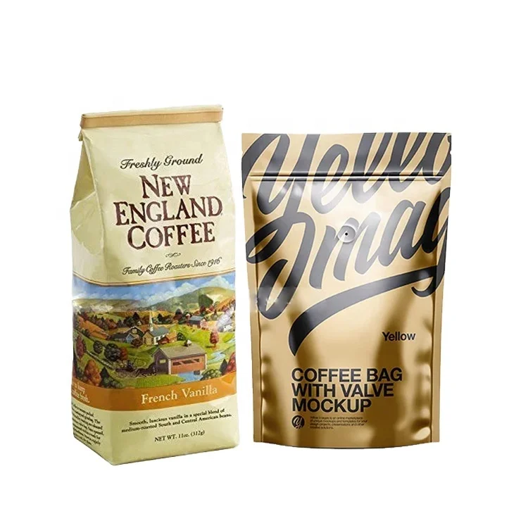 
Resealable Lock Packing Wholesale One Way Valve Biodegradable FlatPouch Packaging Coffee Bags With Degassing Valve And Zipper 