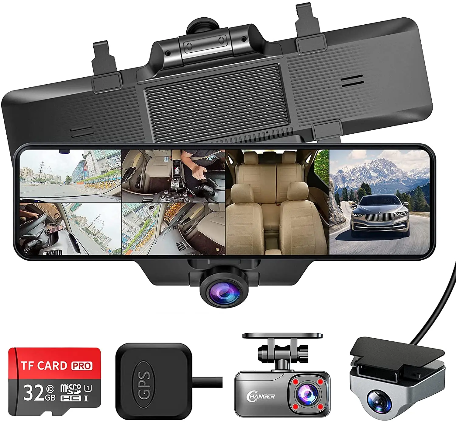 Wholesale vehicle recorder K88 HD front and rear dual camera streaming media car rearview mirror panoramic reversing
