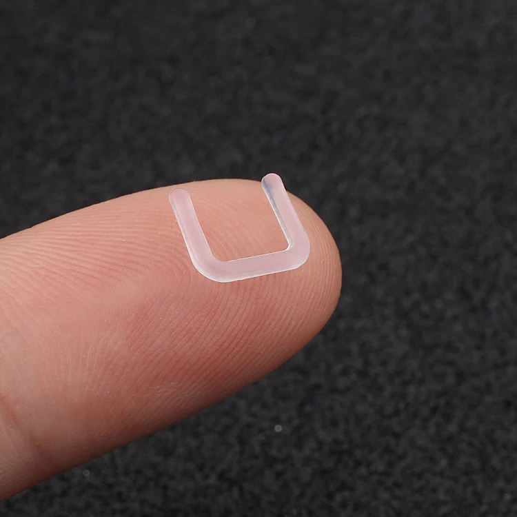 Clear Bioflex U Shape 14 16G Nose Septum Ring Retainers Flexible Body Piercing