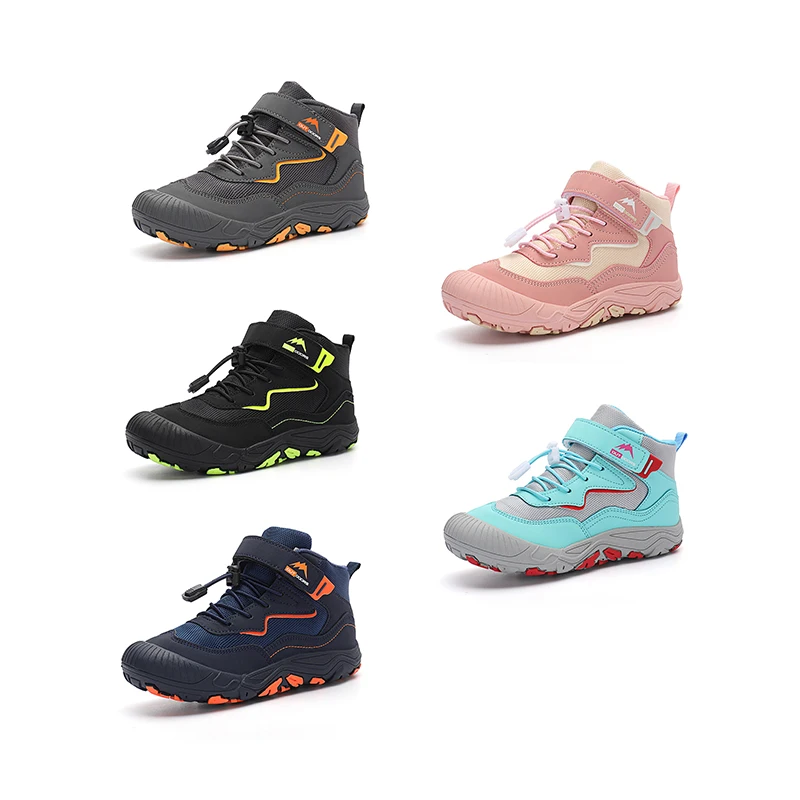 Resistant Hiking Boots Boys Girls Athletic Outdoor Shoes Collision Non-Slip Ankle Walking