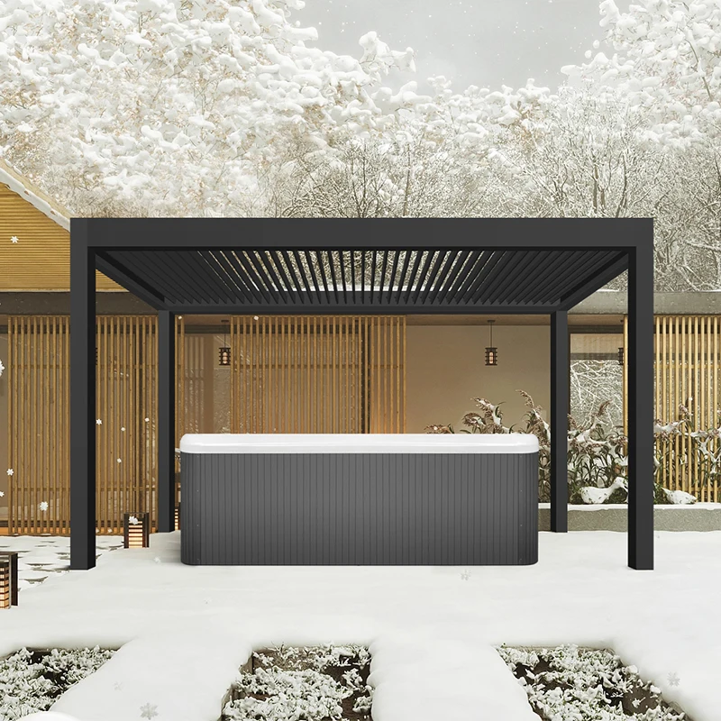 Fully automatic terrace roof retractable sliding and folding waterproof aluminum pergola outdoor
