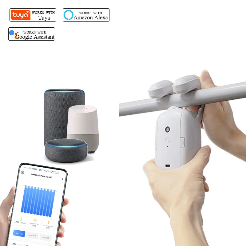 home 3 in 1 remote controlled tuya smart electric window automatic curtain opener