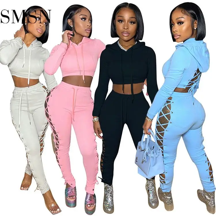 Wholesale Solid Summer Sexy Two Piece Short Set 2 Pcs Track Suit Outfits Women Clothing