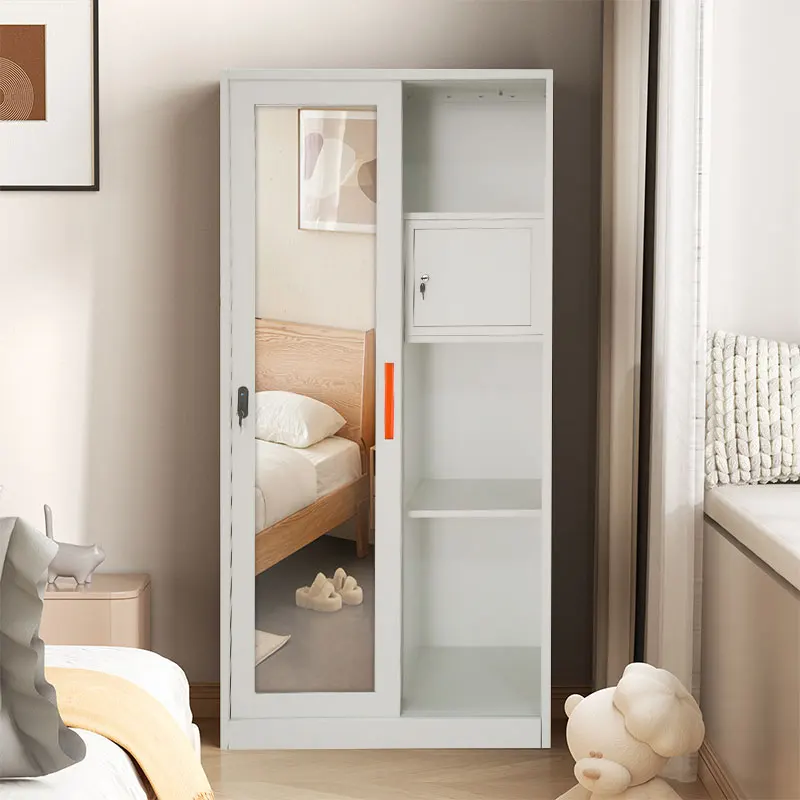 Metal wholesale printed closet iron detachable storage clothes cabinet bedroom 2 door metal almirah modern design wardrobe