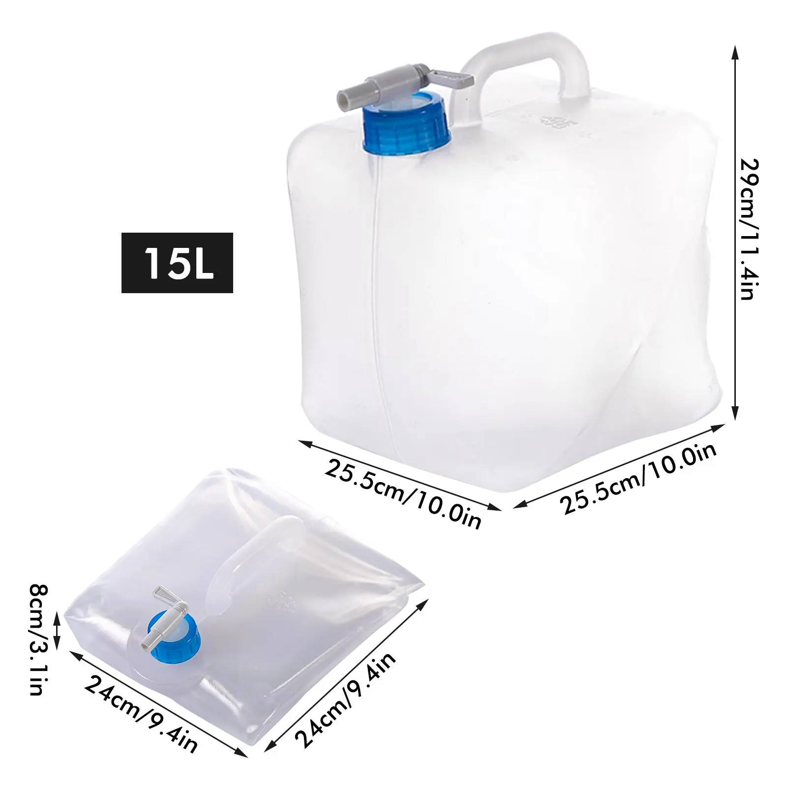 Folding Water Storage Tank Water Container Collapsible Water Storage Bag, Plastic Drinking Containers With Spigot For Outdoor