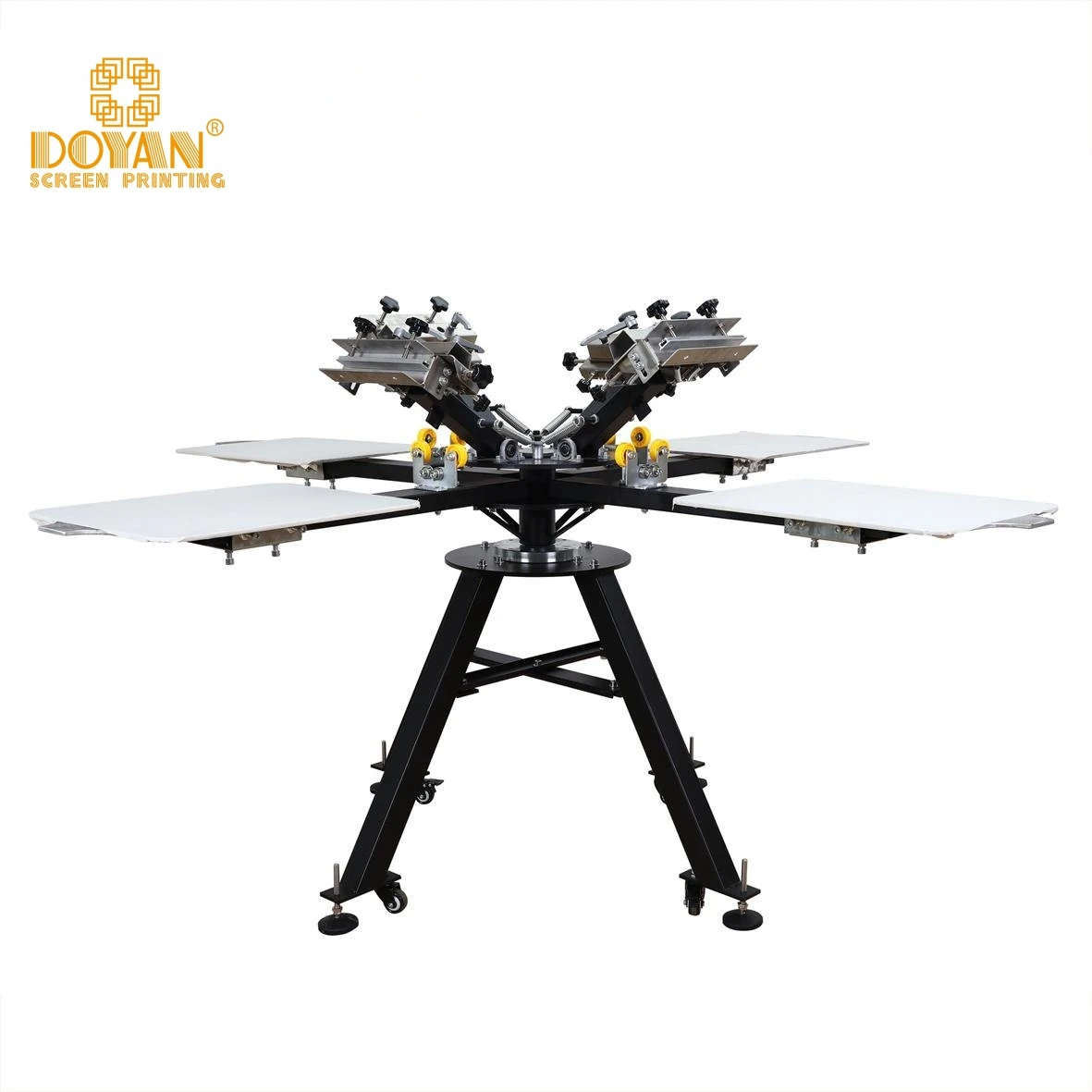 Doyan Printing Machine 6 Color 6 Station T-shirts Rotary Screen Printing Machine with Side Clamps High Accuracy Rotary Machine