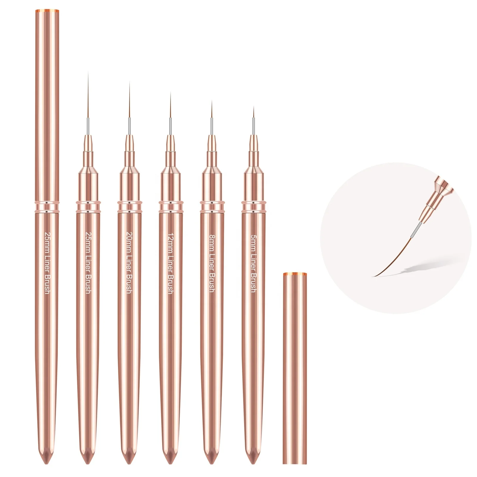 5/8/12/20/25mm nail art liner brushes set elongated lines drawing uv gel painting nail design pen professional manicure tool