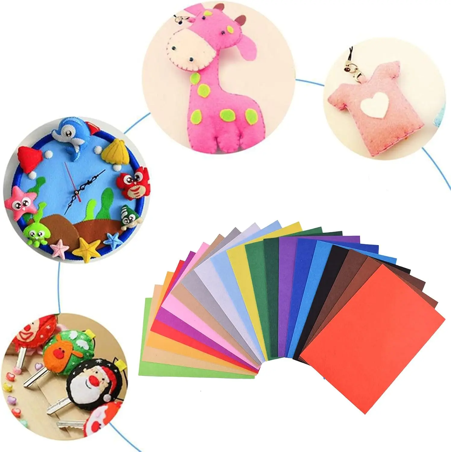 home decor 8x12in assorted colors stiff handicrafts other educational toys felt fabric sheet kit for kids diy