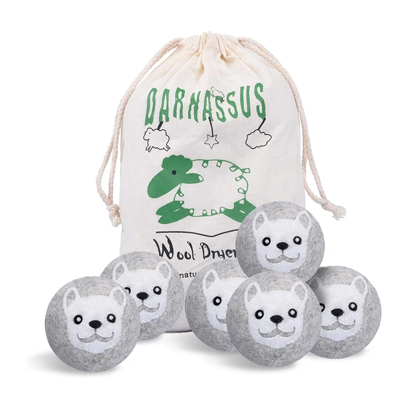Wool Dryer Balls 6 Pack XL Laundry Balls for Reducing Wrinkles