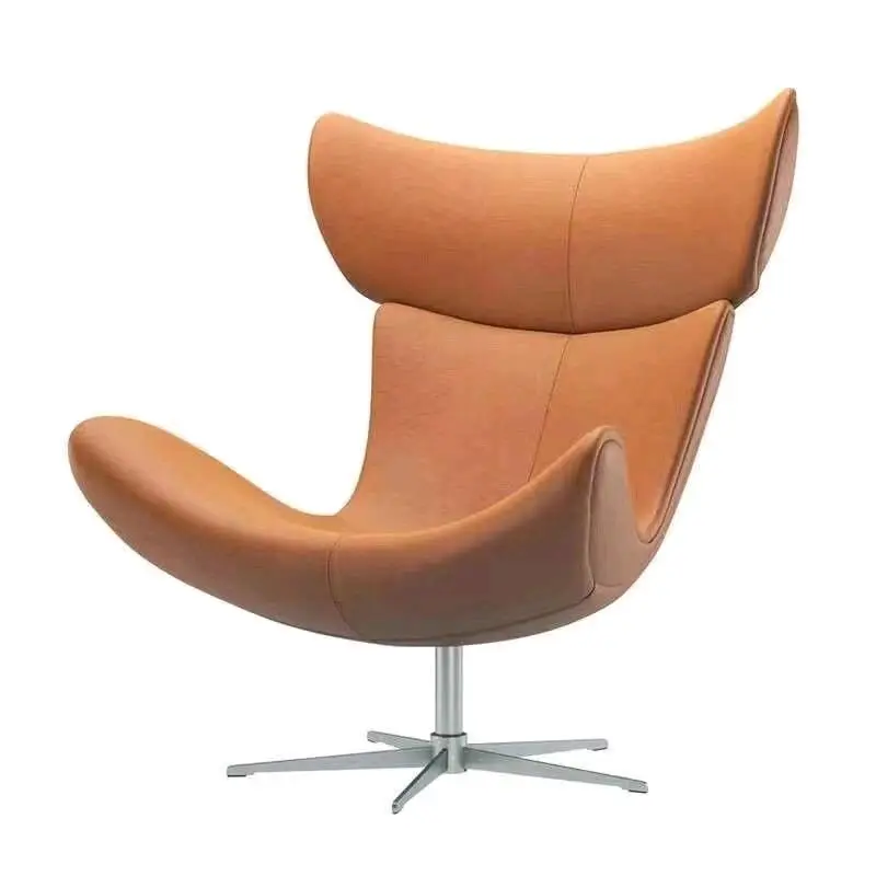 chrome legs leather shell chair living room lazy sofa lounge chair