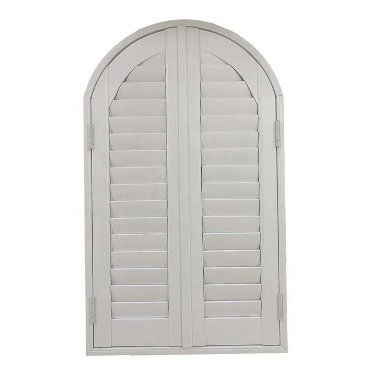 Wooden Special shape custom made horizontal Plantation Shutters of Windows