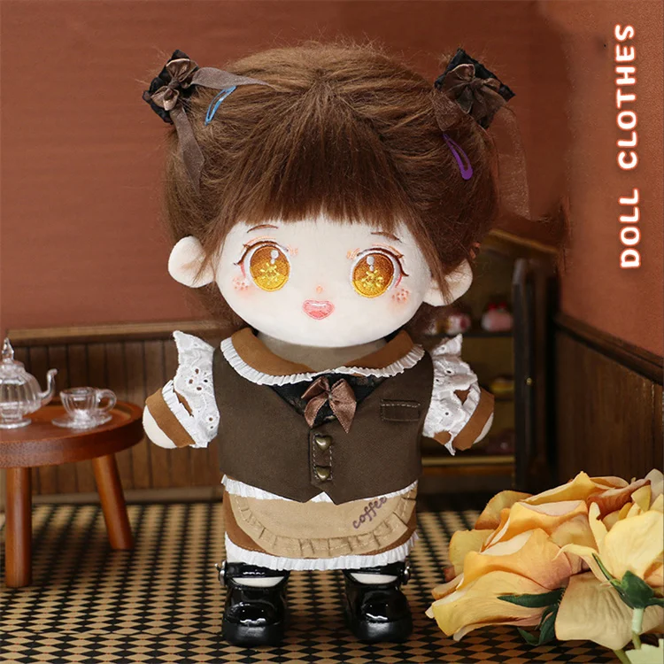 20cm Kpop Cotton Doll With Wig Boy Toy New Fashion Plush Korean Idoll Doll Clothes